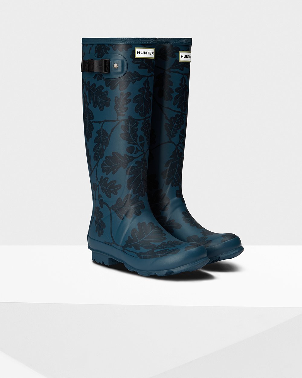 Bottes Hautes de Pluie Hunter National Trust Print Norris Field Femme Bleu SVCUEDY-09